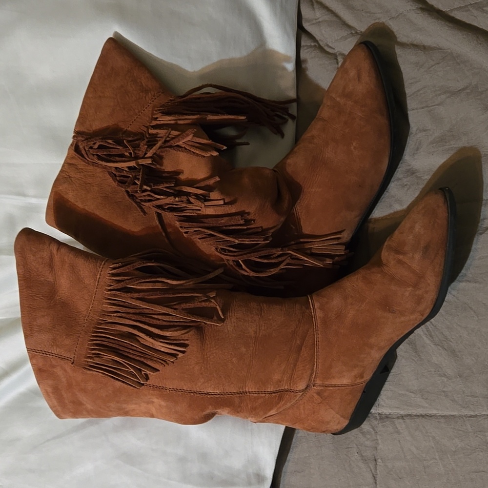 Women's Brown Western Boots - Picture 3 of 10